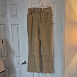 Zenana Outfitters Straight Leg Tan Jeans Sz Large New With Tag